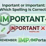 Inportant or Important correct spelling comparison image highlighting the correct word Important with a green checkmark