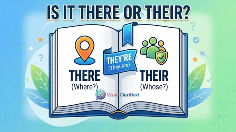 Is It There or Their grammar rules open book graphic
