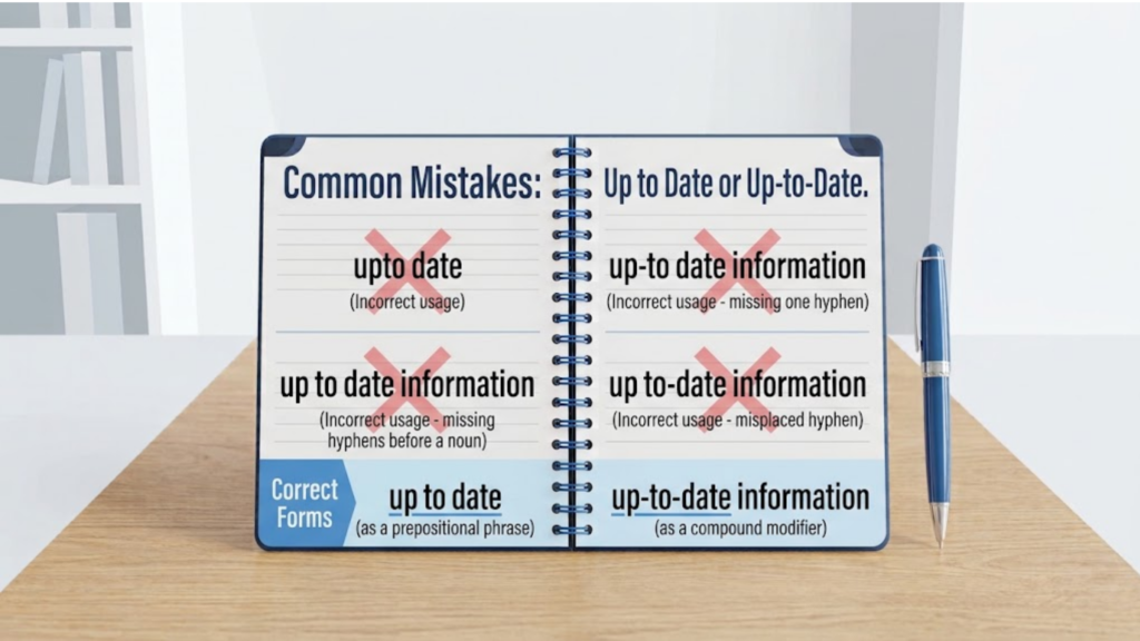 Common mistakes with up to date and up-to-date