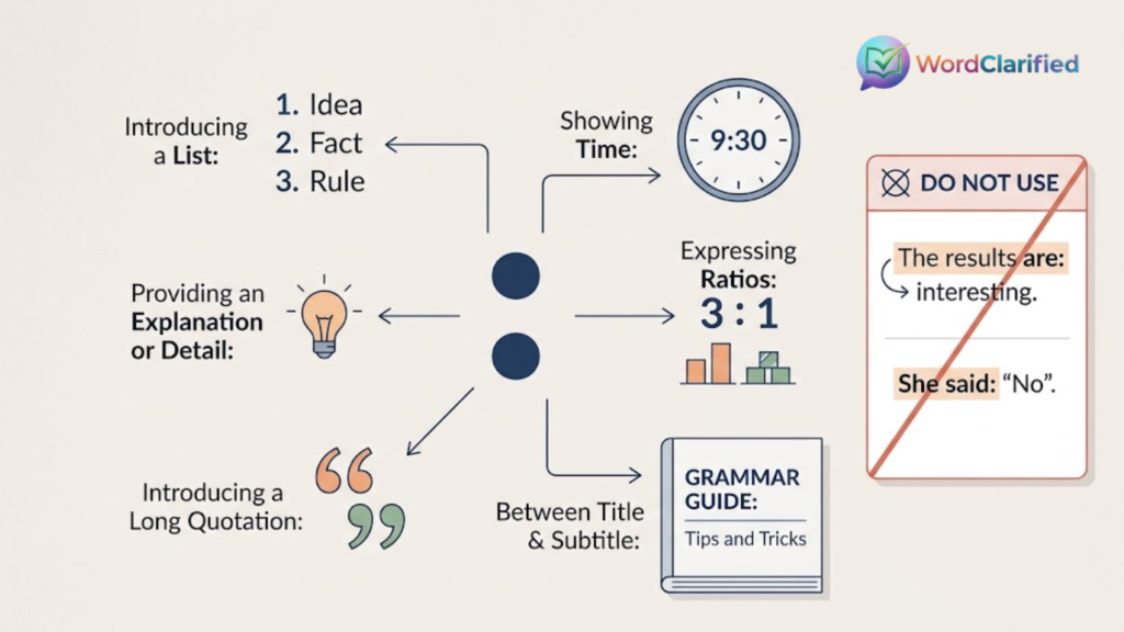 When to use a colon in English grammar