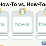 Three cards showing how to, how-to, and how-tos side by side