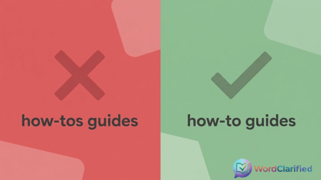 Wrong versus right example: how-tos guides corrected to how-to guides