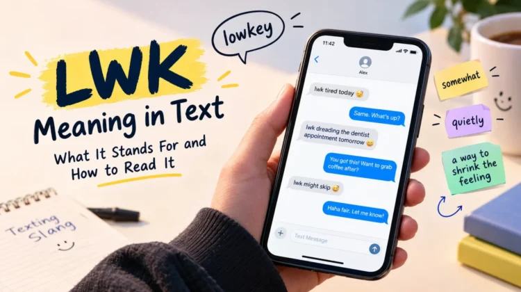 LWK meaning in text explained with smartphone chat examples showing how lowkey softens feelings and opinions.